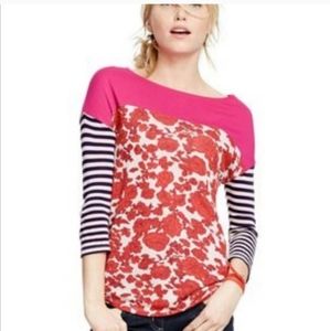 Boden tee floral and stripes, size 6 WL837